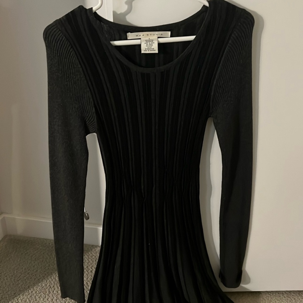 Black/grey Max Studio long sleeve sweater dress